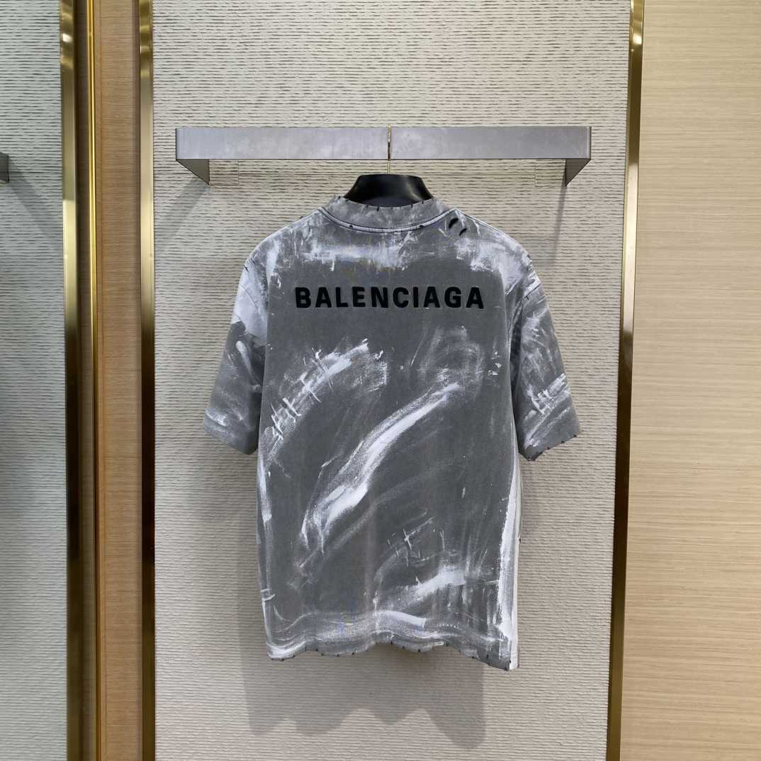Balenciaga Back T-Shirt Medium Fit In Grey - DopestKickz