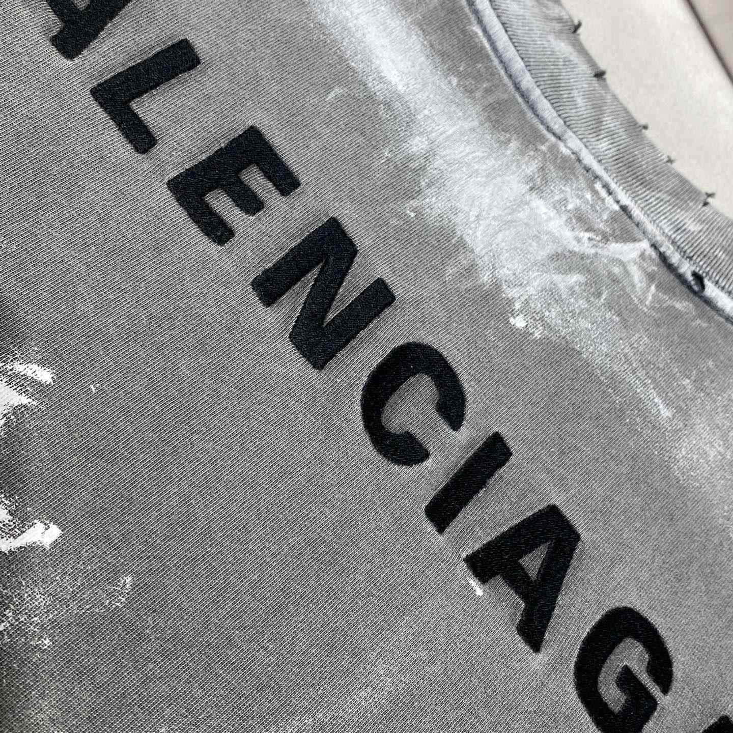 Balenciaga Back T-Shirt Medium Fit In Grey - DopestKickz