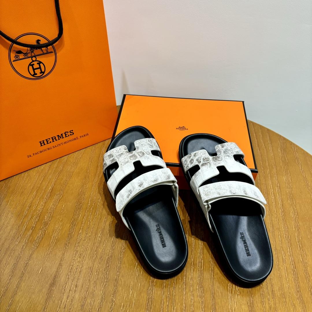 Hermes Chypre Sandal （Genuine crocodile skin） - DopestKickz