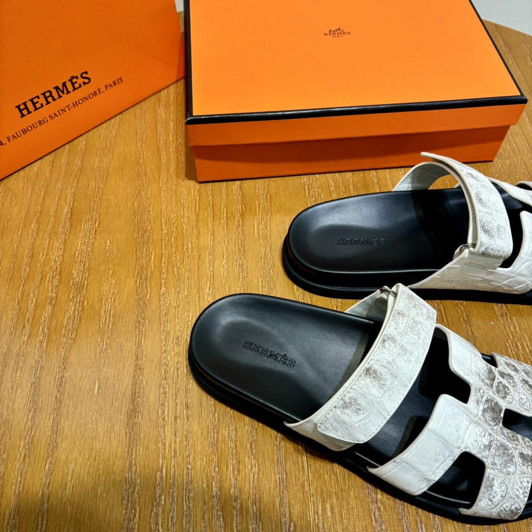 Hermes Chypre Sandal （Genuine crocodile skin） - DopestKickz