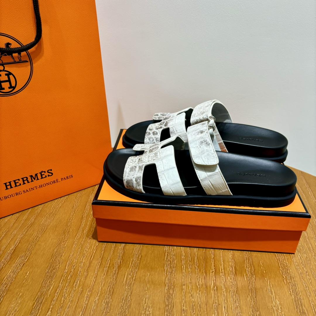 Hermes Chypre Sandal （Genuine crocodile skin） - DopestKickz