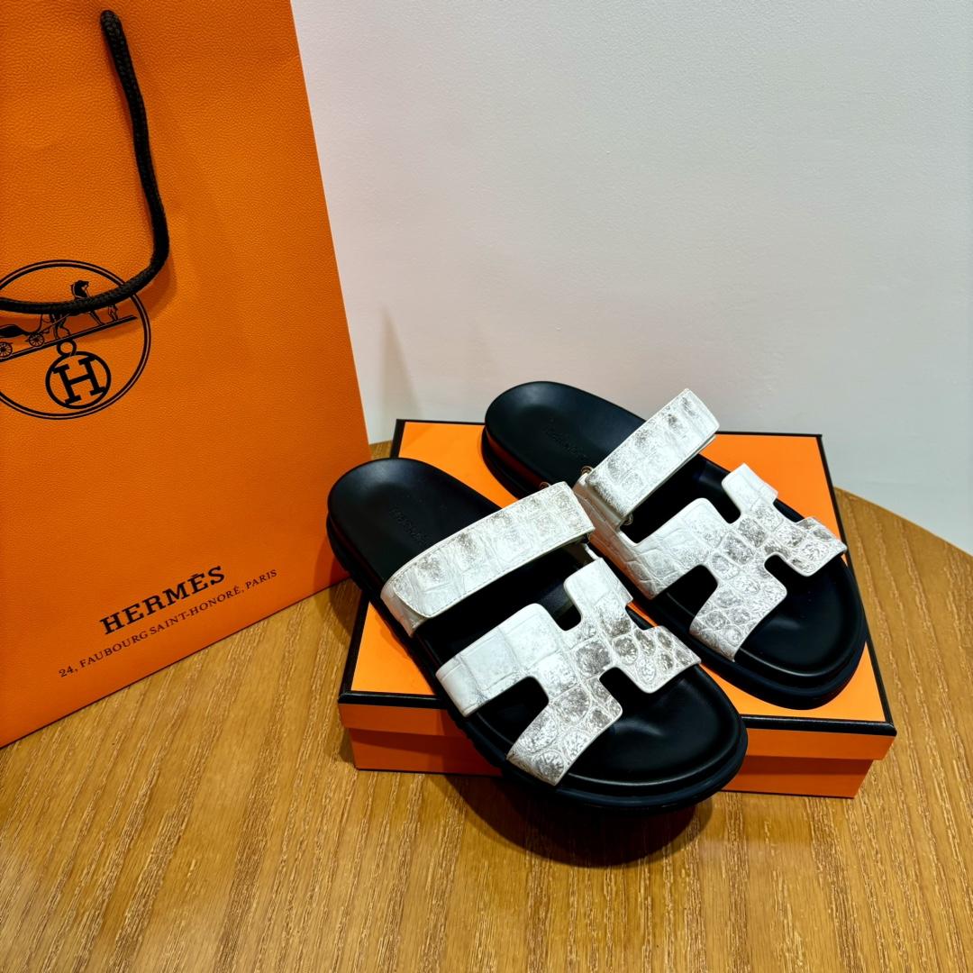 Hermes Chypre Sandal （Genuine crocodile skin） - DopestKickz