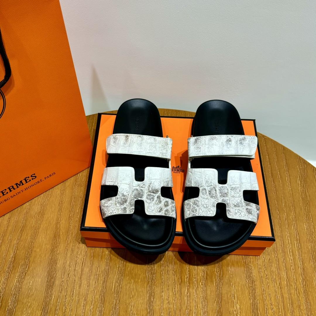 Hermes Chypre Sandal （Genuine crocodile skin） - DopestKickz