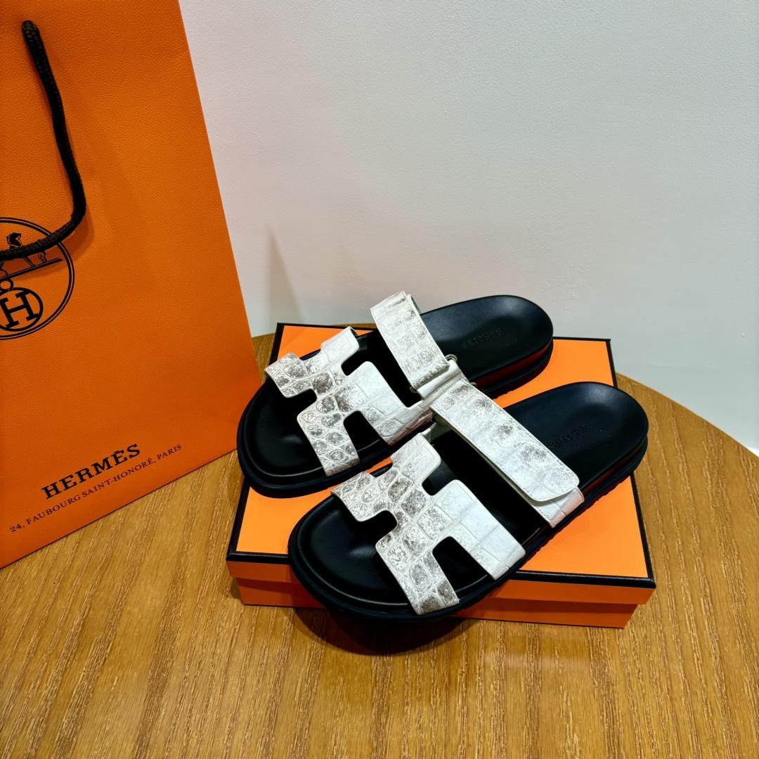 Hermes Chypre Sandal （Genuine crocodile skin） - DopestKickz