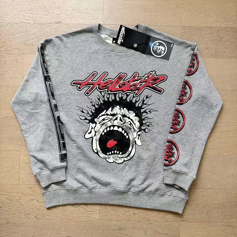 Hellstar Studios Records Crewneck Grey  - DopestKickz