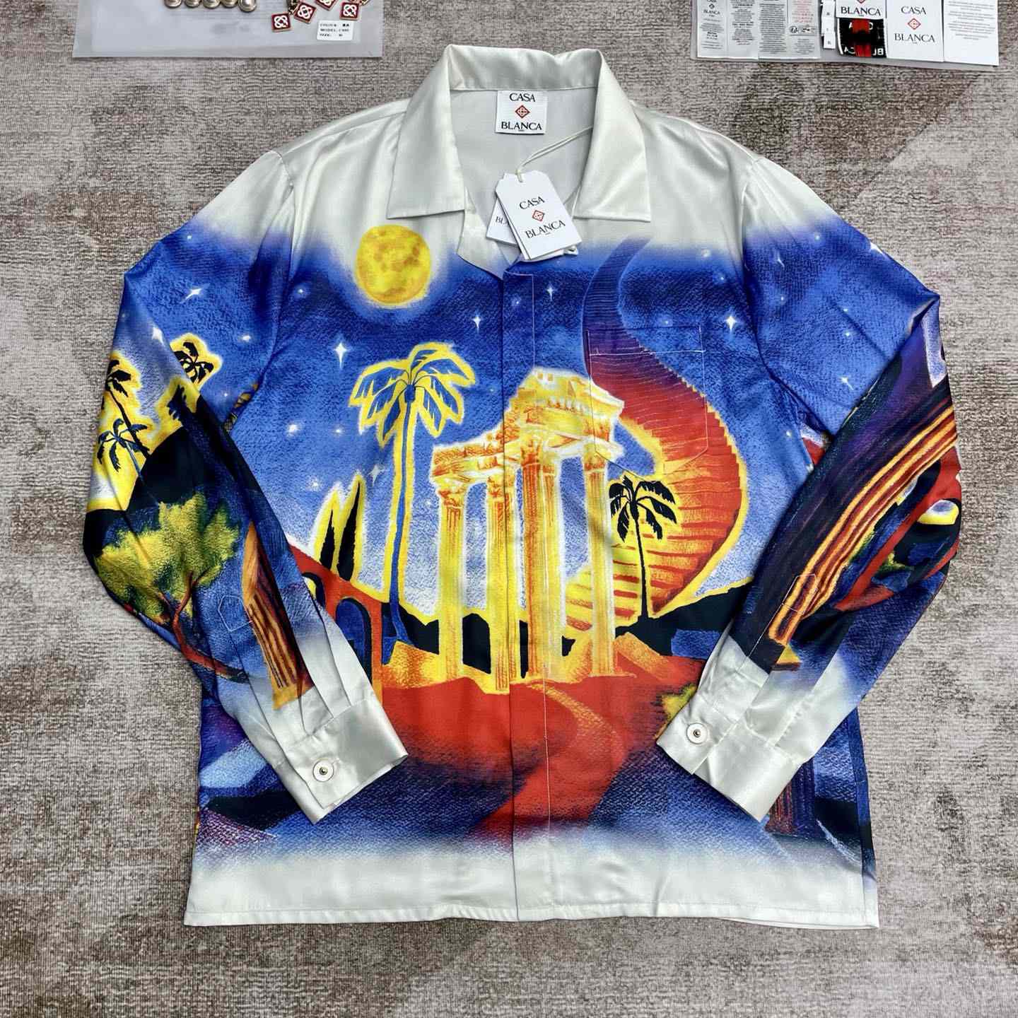 Casablanca Midnight Acropolis Silk Shirt   CA3530 - DopestKickz