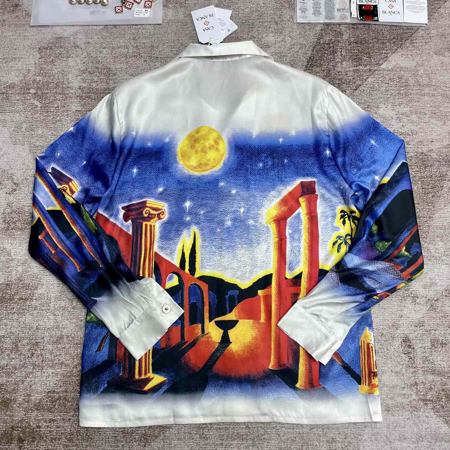 Casablanca Midnight Acropolis Silk Shirt   CA3530 - DopestKickz