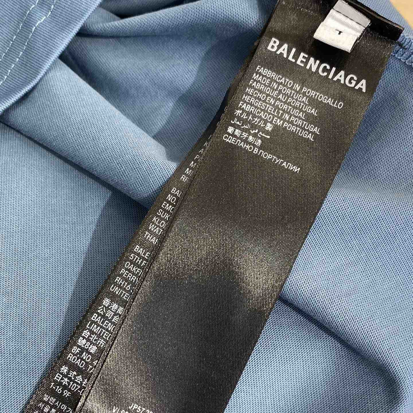 Balenciaga Taped Balenciaga Back T-Shirt Medium Fit In Grey Blue - DopestKickz