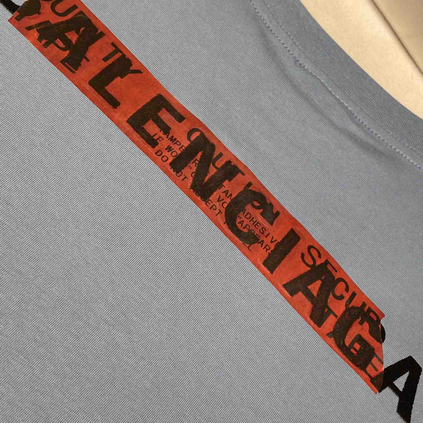 Balenciaga Taped Balenciaga Back T-Shirt Medium Fit In Grey Blue - DopestKickz