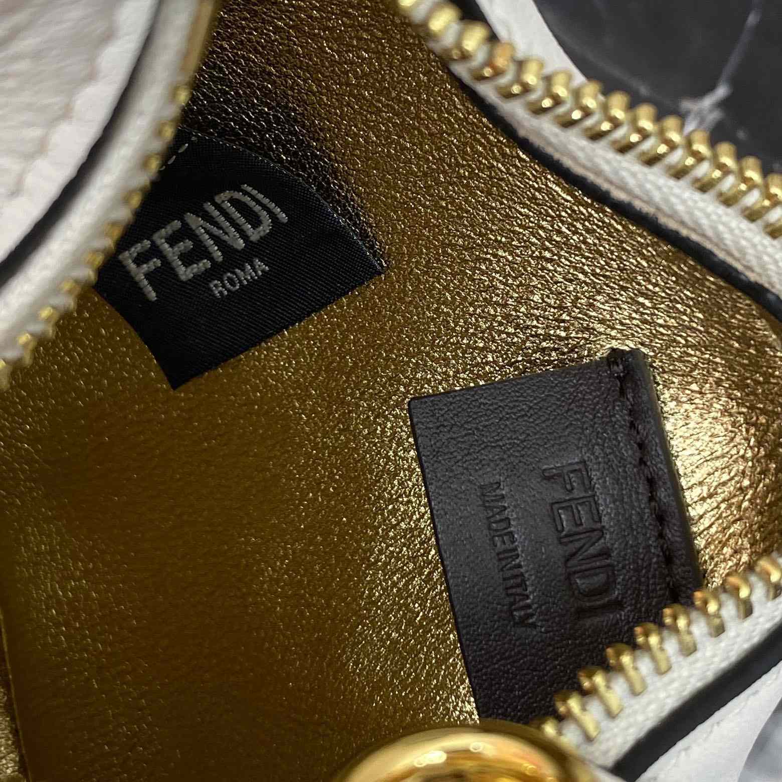 Fendi Fendigraphy Mini White Leather Mini Bag - DopestKickz