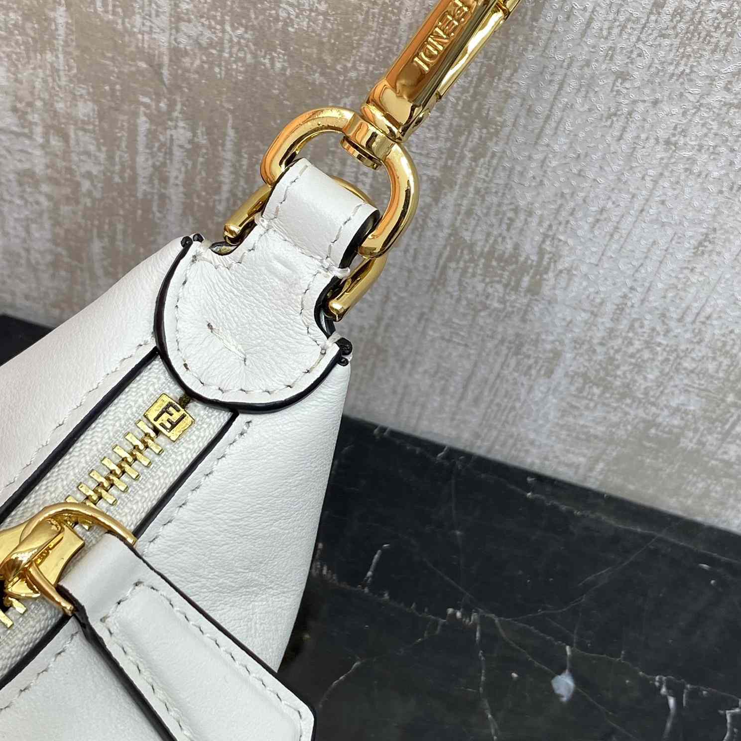 Fendi Fendigraphy Mini White Leather Mini Bag - DopestKickz