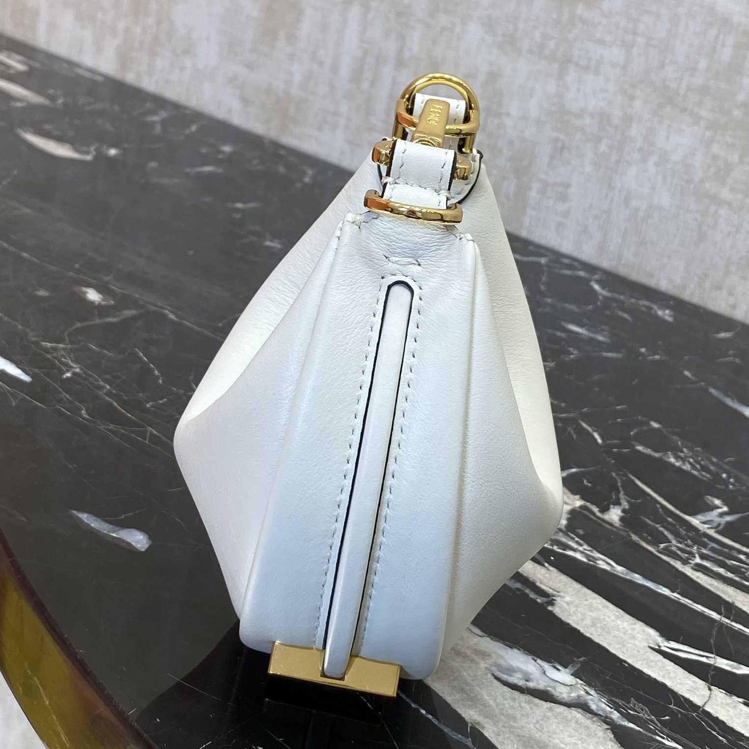 Fendi Fendigraphy Mini White Leather Mini Bag - DopestKickz