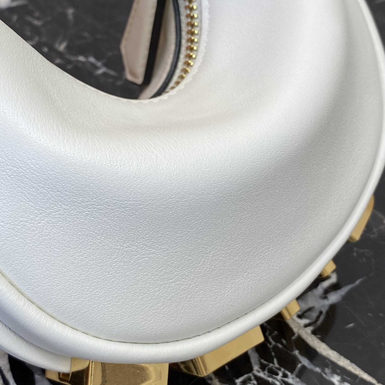 Fendi Fendigraphy Mini White Leather Mini Bag - DopestKickz