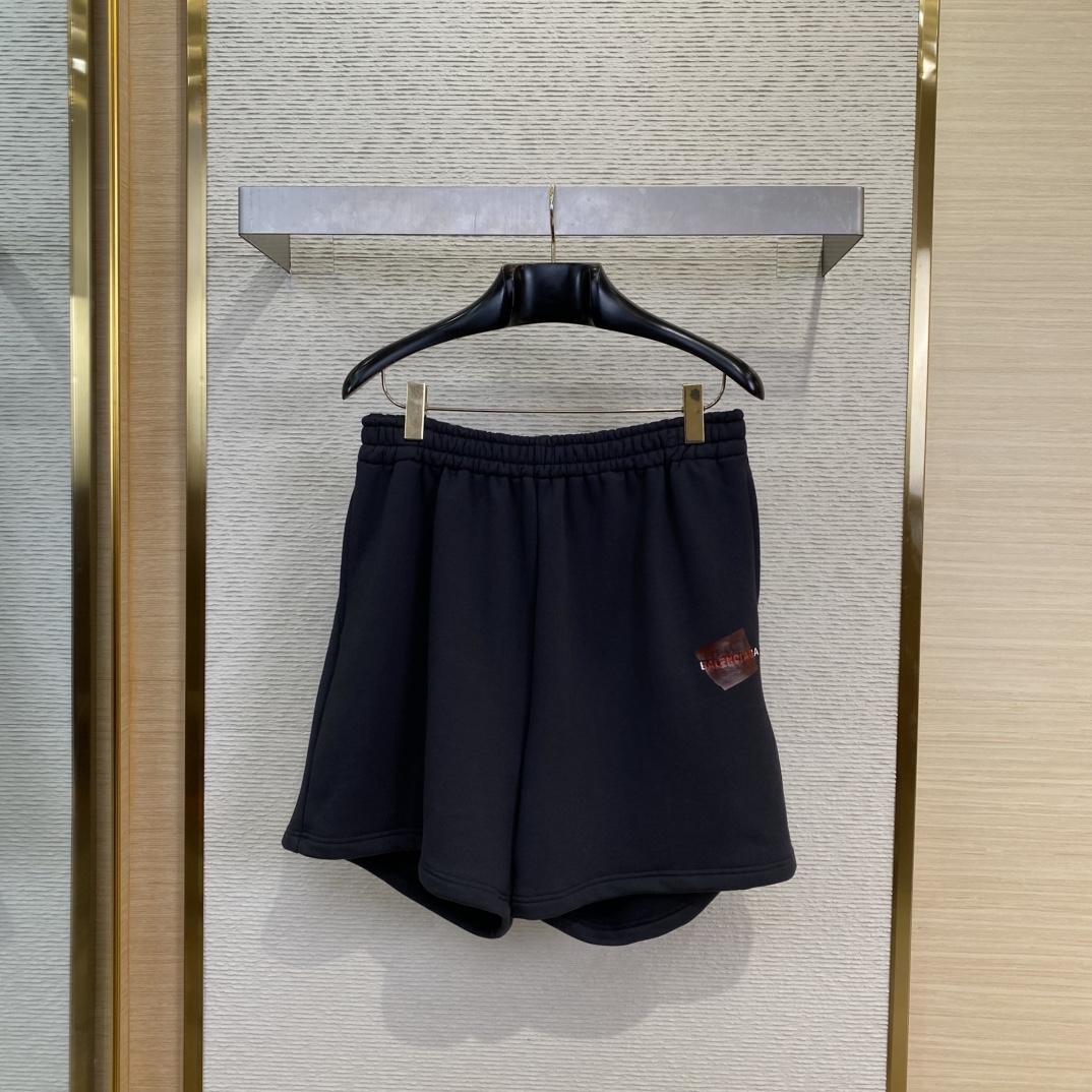 Balenciaga Taped Balenciaga Back Shorts In Faded Black - DopestKickz