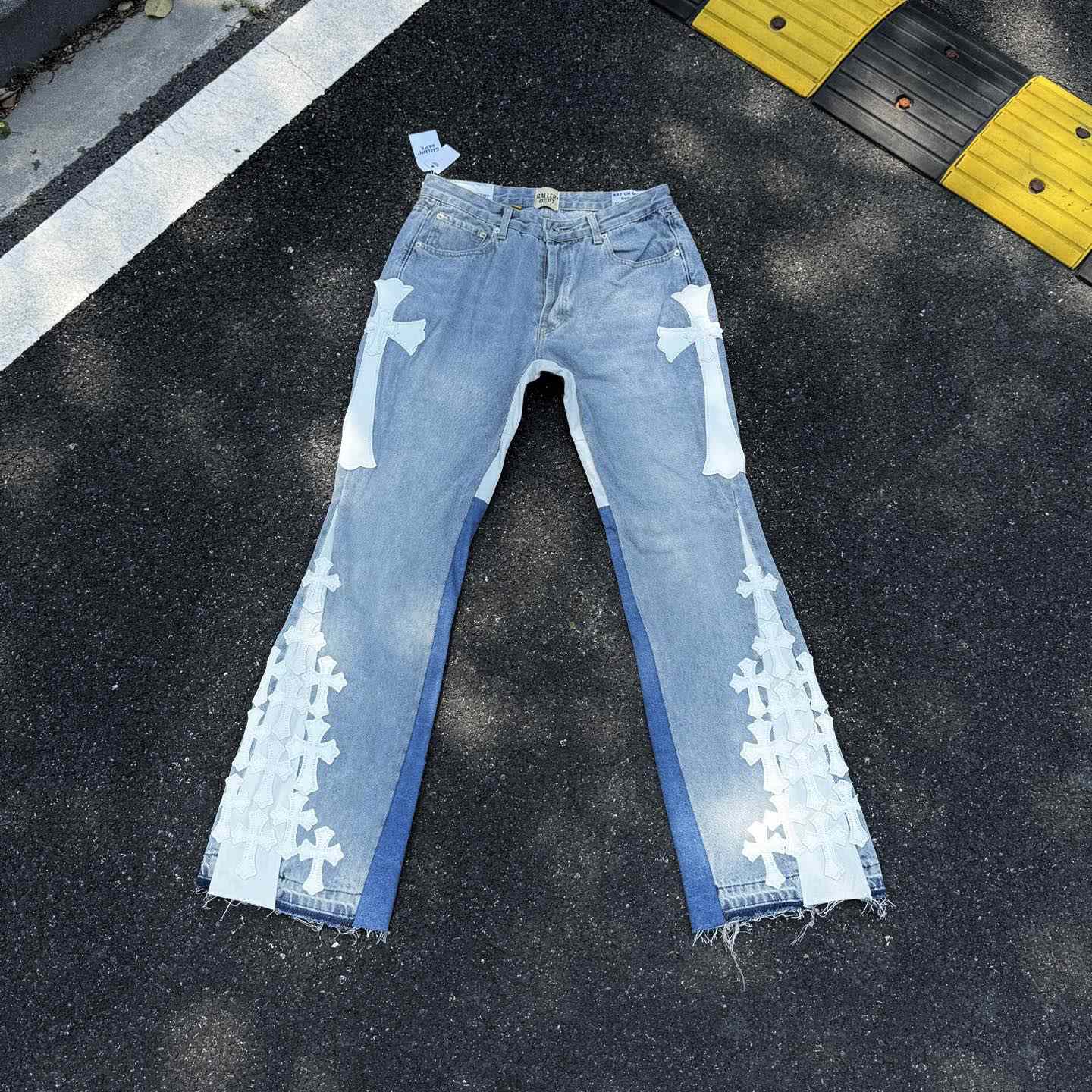 Chrome Hearts x Gallery Dept Cross Patch Flare Denim Jean - DopestKickz