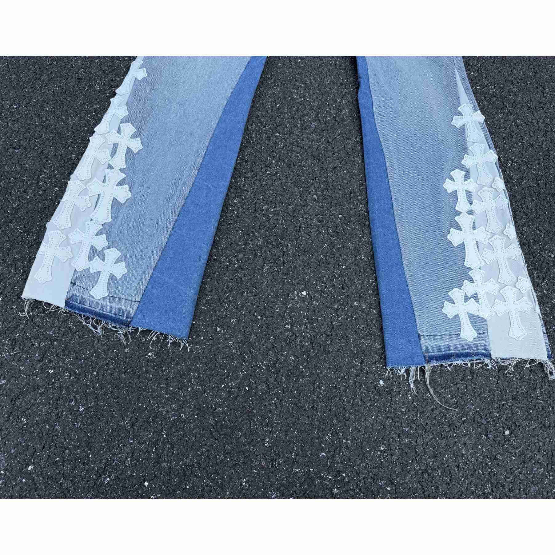 Chrome Hearts x Gallery Dept Cross Patch Flare Denim Jean - DopestKickz
