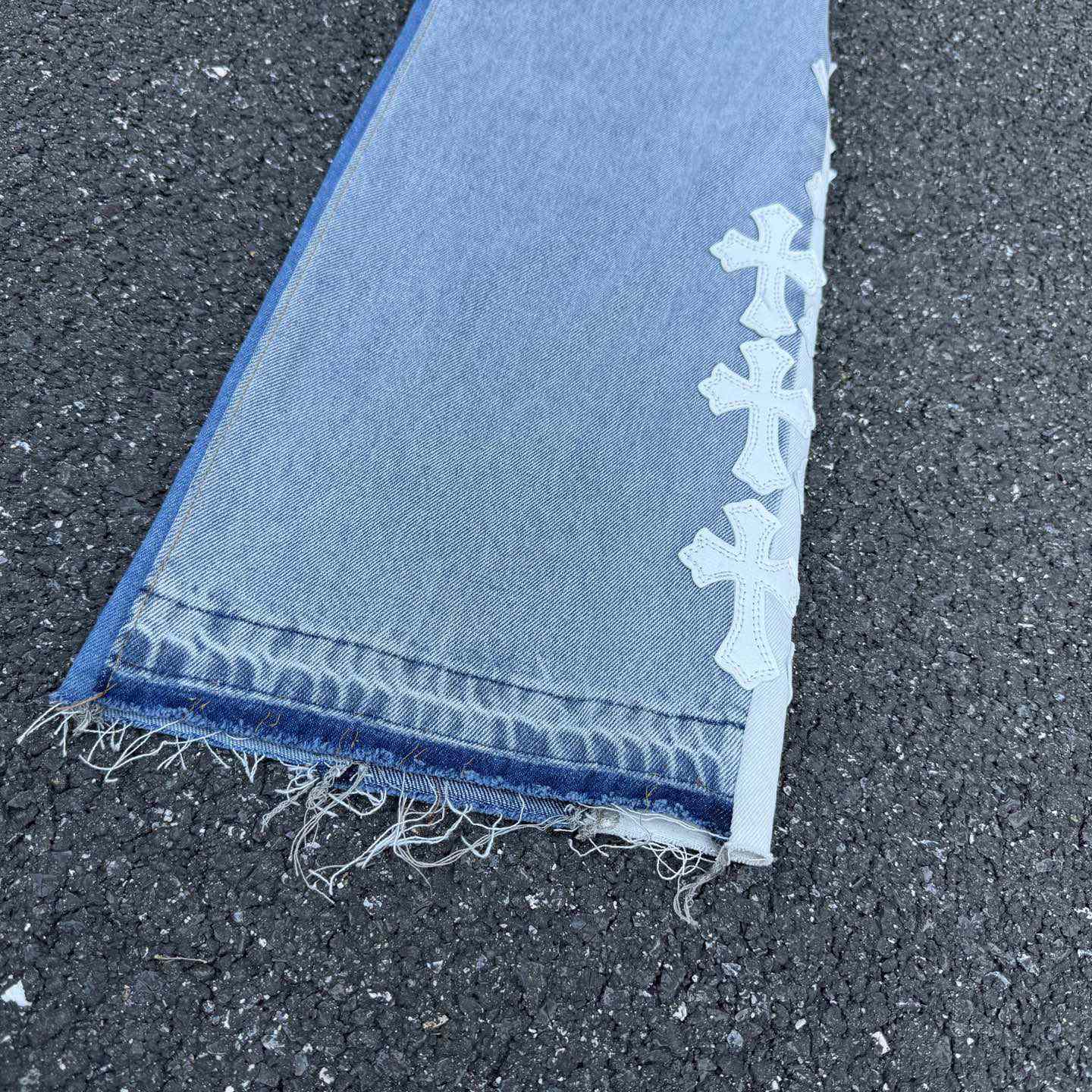 Chrome Hearts x Gallery Dept Cross Patch Flare Denim Jean - DopestKickz