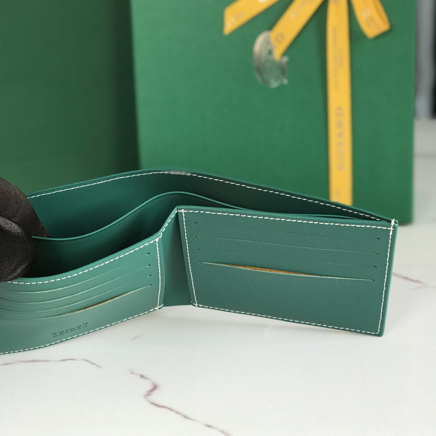 Goyard Short 8 Card Slots Billfold Wallet Green - DopestKickz