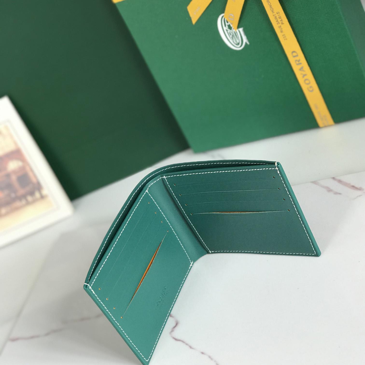 Goyard Short 8 Card Slots Billfold Wallet Green - DopestKickz