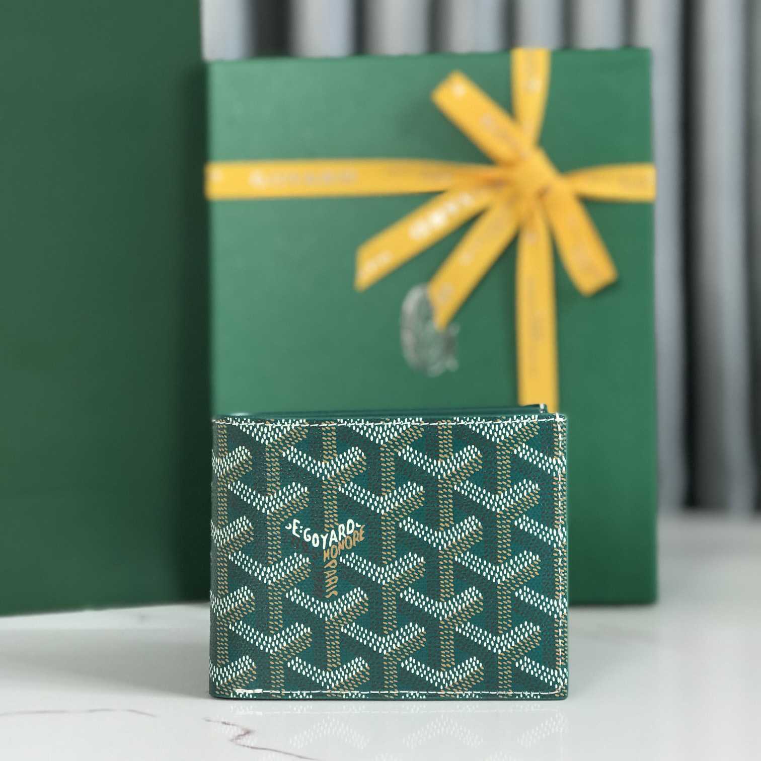 Goyard Short 8 Card Slots Billfold Wallet Green - DopestKickz