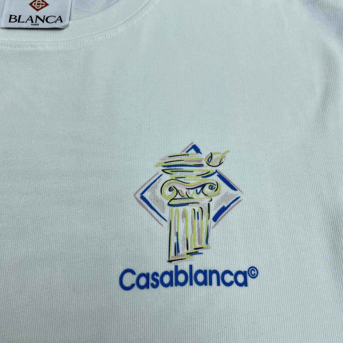 Casablanca White Diamond Column Printed T-Shirt   C952 - DopestKickz