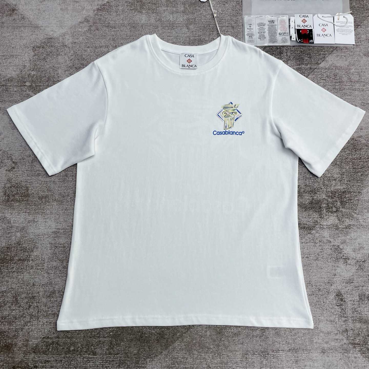 Casablanca White Diamond Column Printed T-Shirt   C952 - DopestKickz