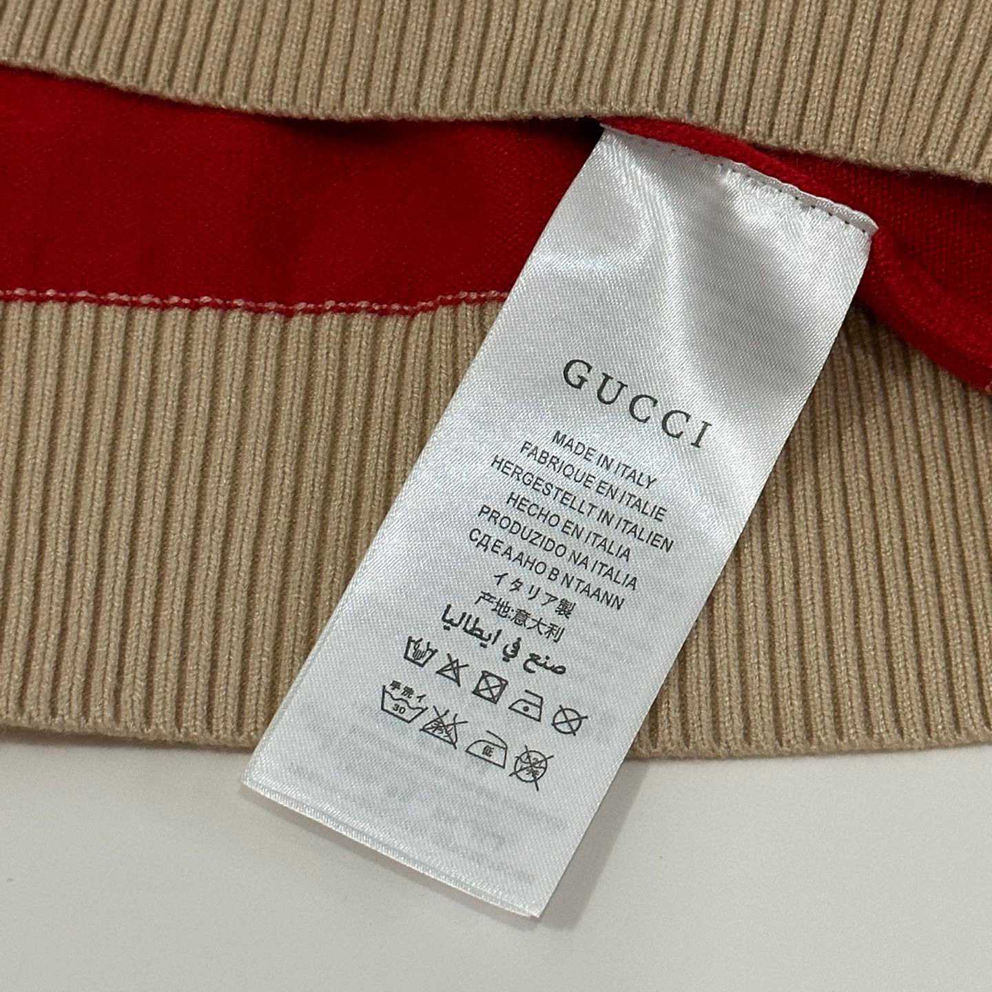 Gucci Logo Embroidered Striped Cotton Half-Placket Sweater - DopestKickz