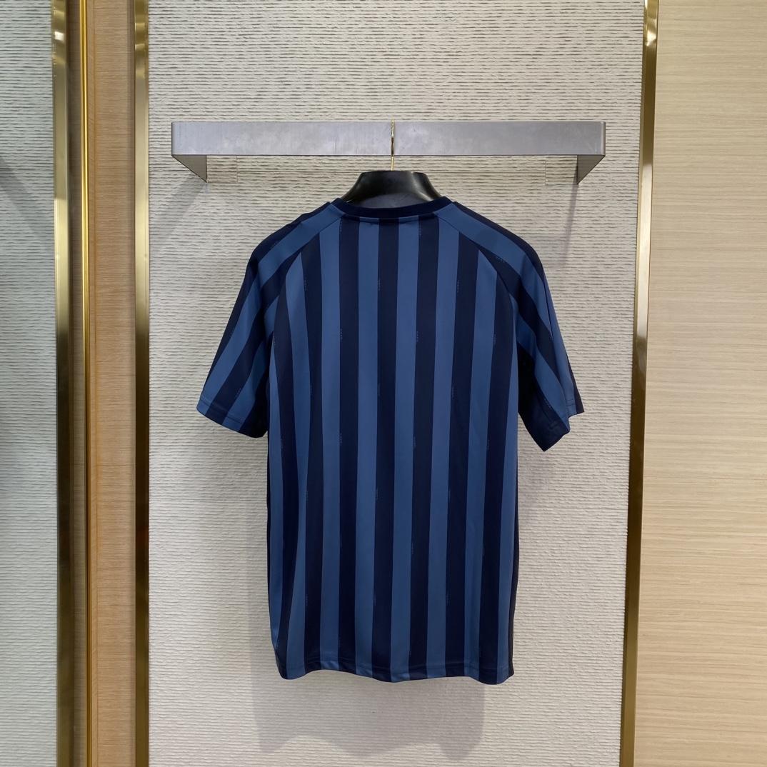 Fendi Blue Pequin Fabric T-shirt - DopestKickz