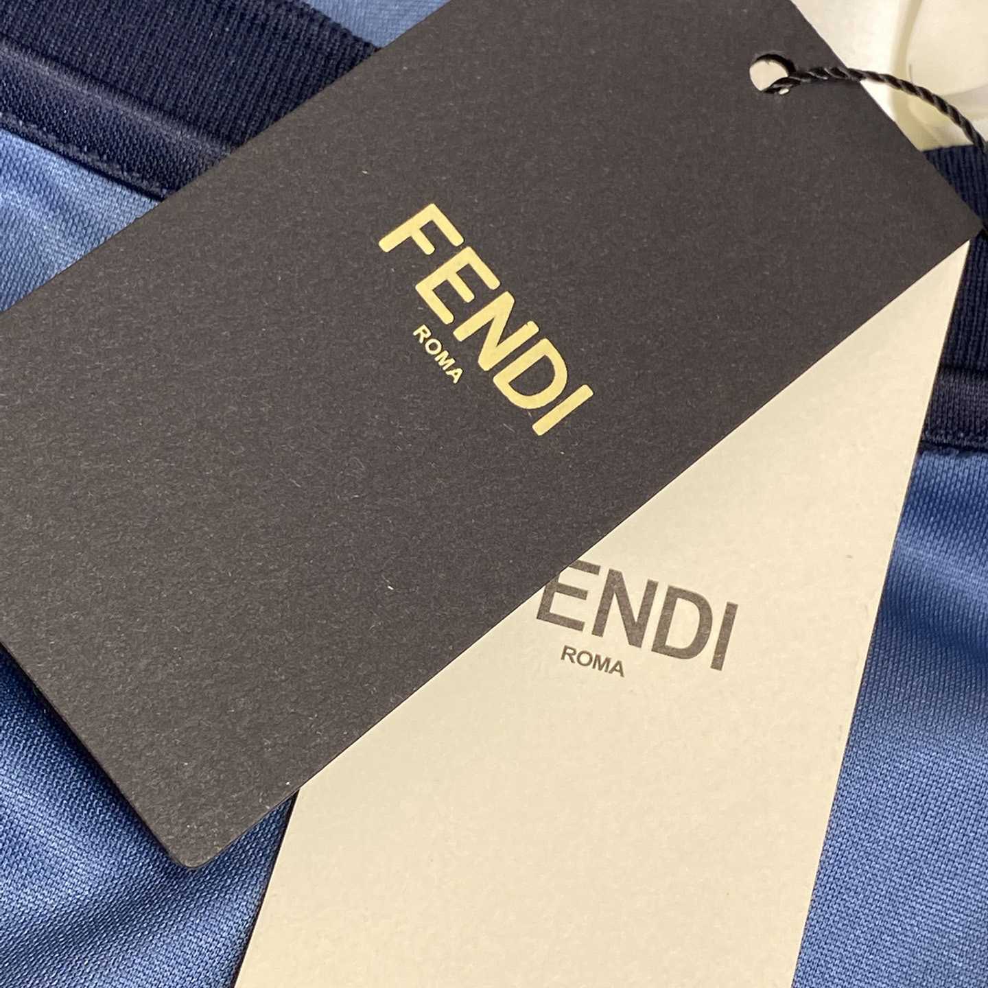 Fendi Blue Pequin Fabric T-shirt - DopestKickz