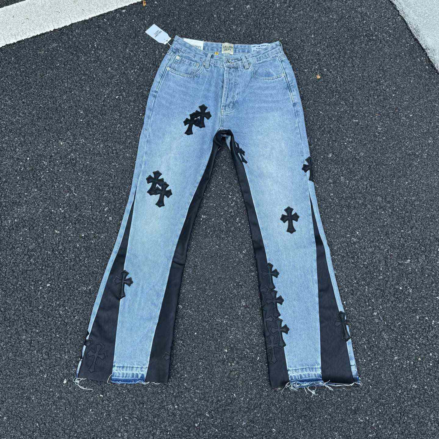 Chrome Hearts x Gallery Dept Cross Patch Flare Denim Jean - DopestKickz