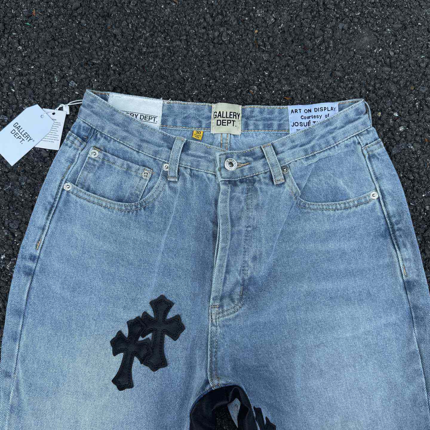 Chrome Hearts x Gallery Dept Cross Patch Flare Denim Jean - DopestKickz