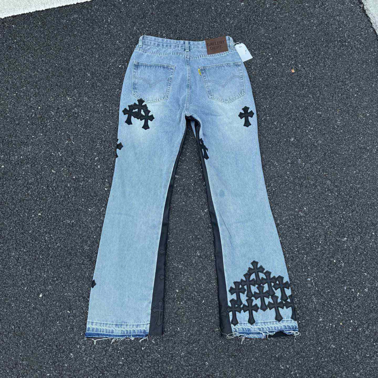 Chrome Hearts x Gallery Dept Cross Patch Flare Denim Jean - DopestKickz