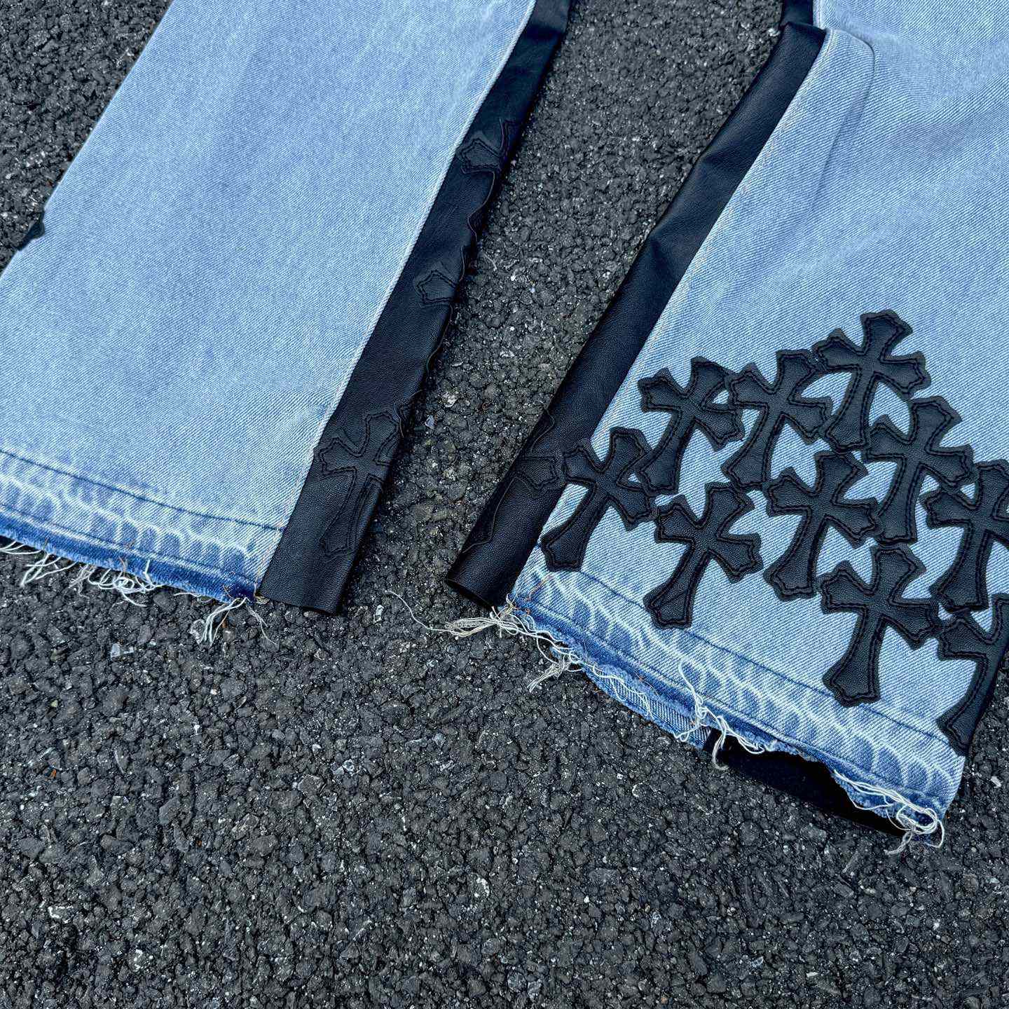 Chrome Hearts x Gallery Dept Cross Patch Flare Denim Jean - DopestKickz