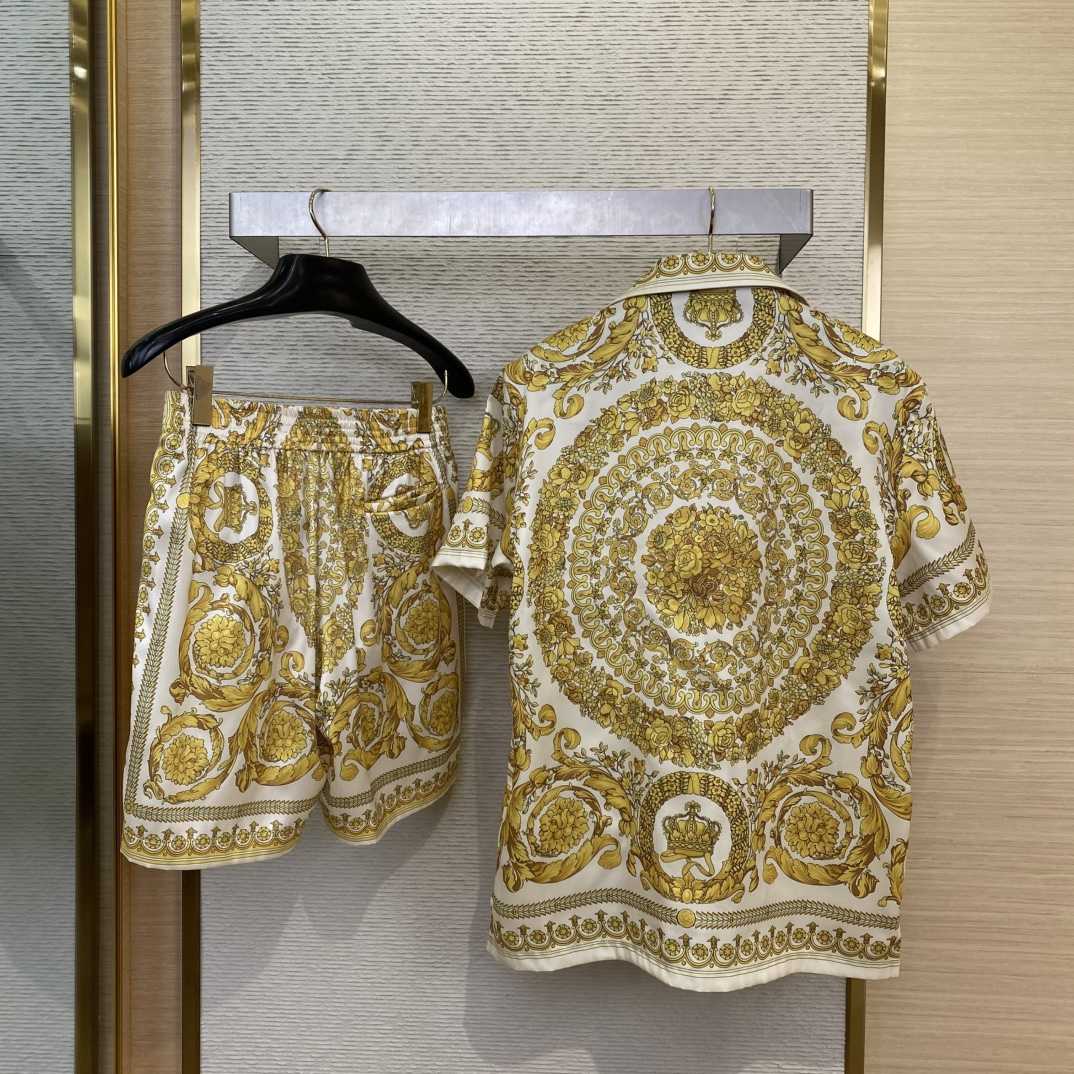 Versace Barocco Silk Shirt & Shorts  - DopestKickz