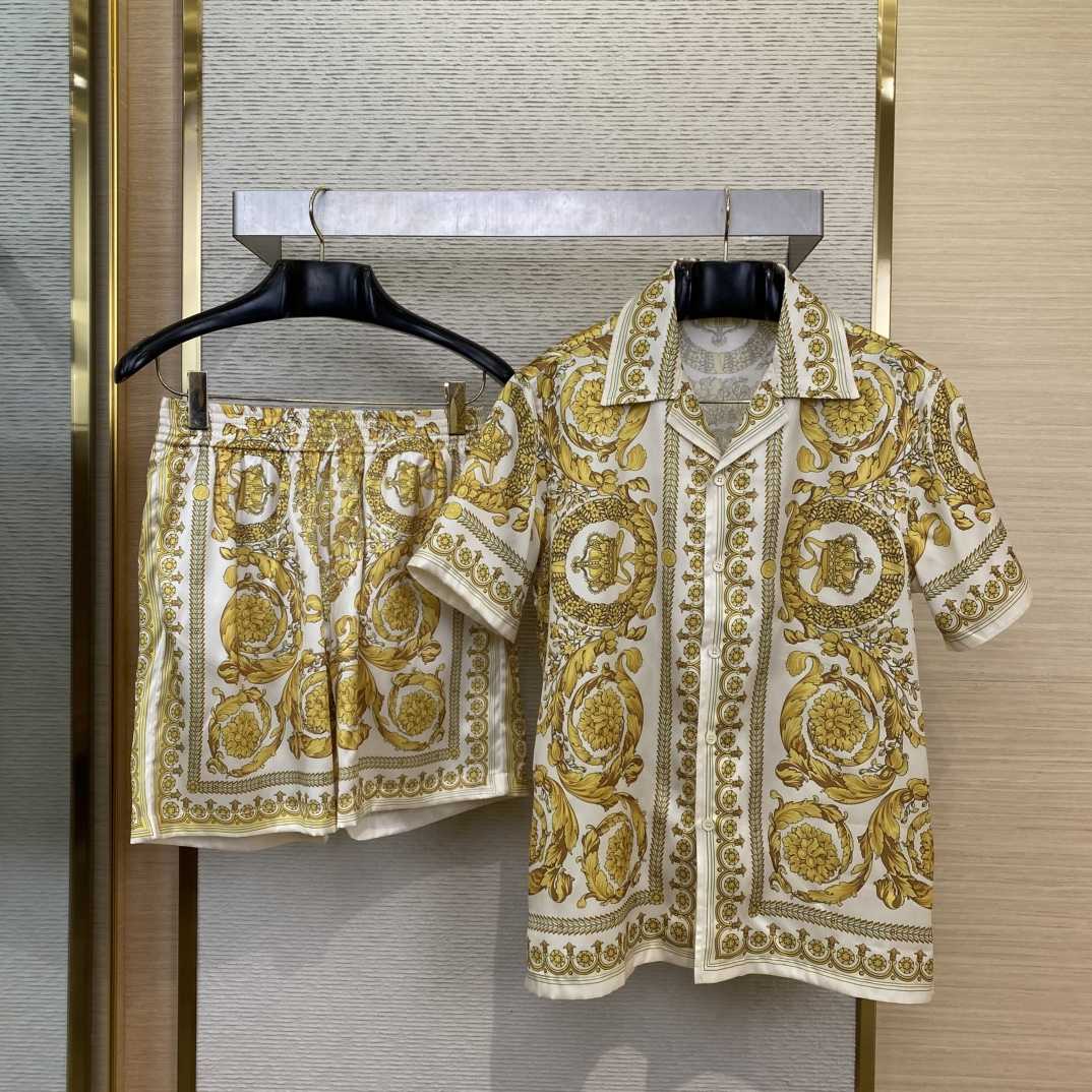 Versace Barocco Silk Shirt & Shorts  - DopestKickz