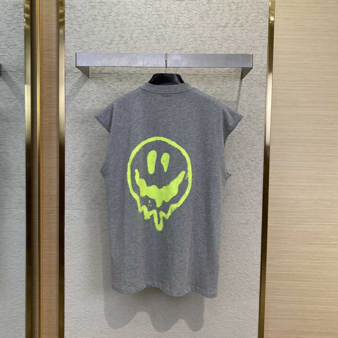 Balenciaga Hi There + Dripley Sleeveless T-Shirt In Heather Grey - DopestKickz