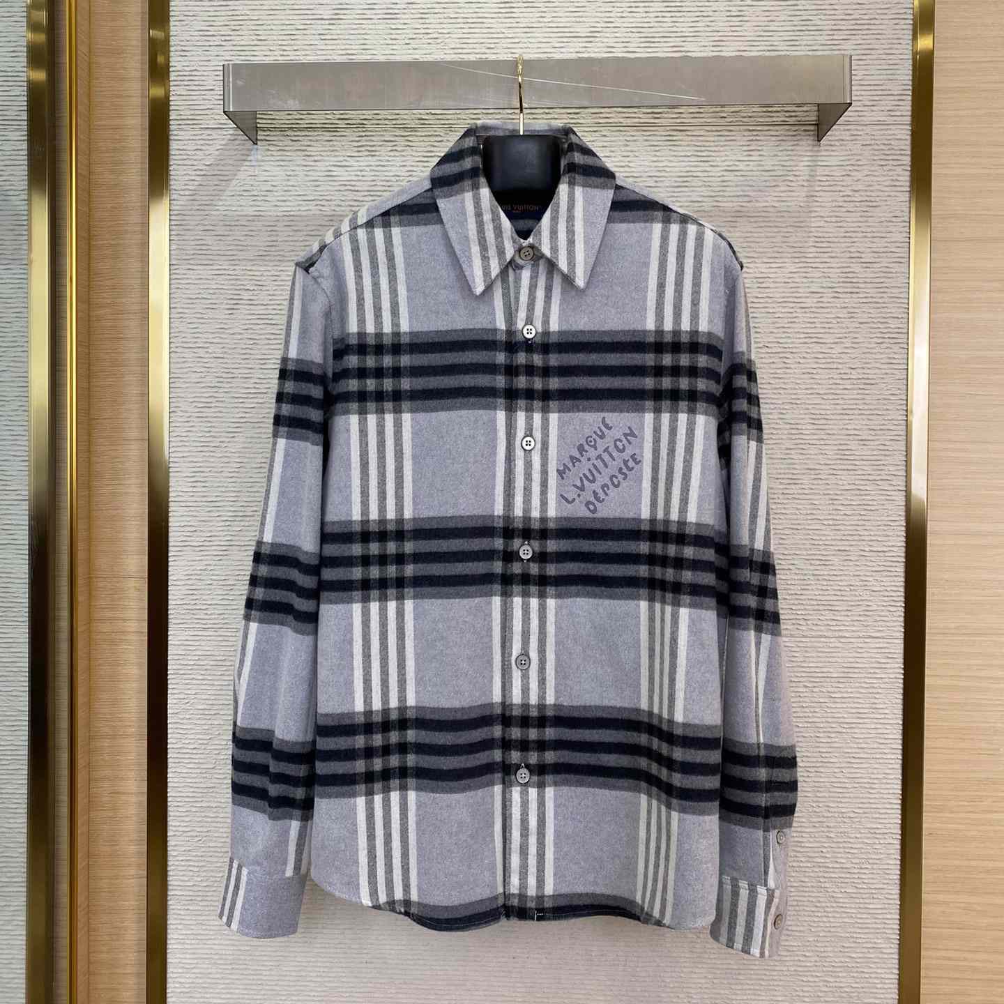 Louis Vuitton Long-Sleeved Cotton Flannel Shirt  1AFXST - DopestKickz