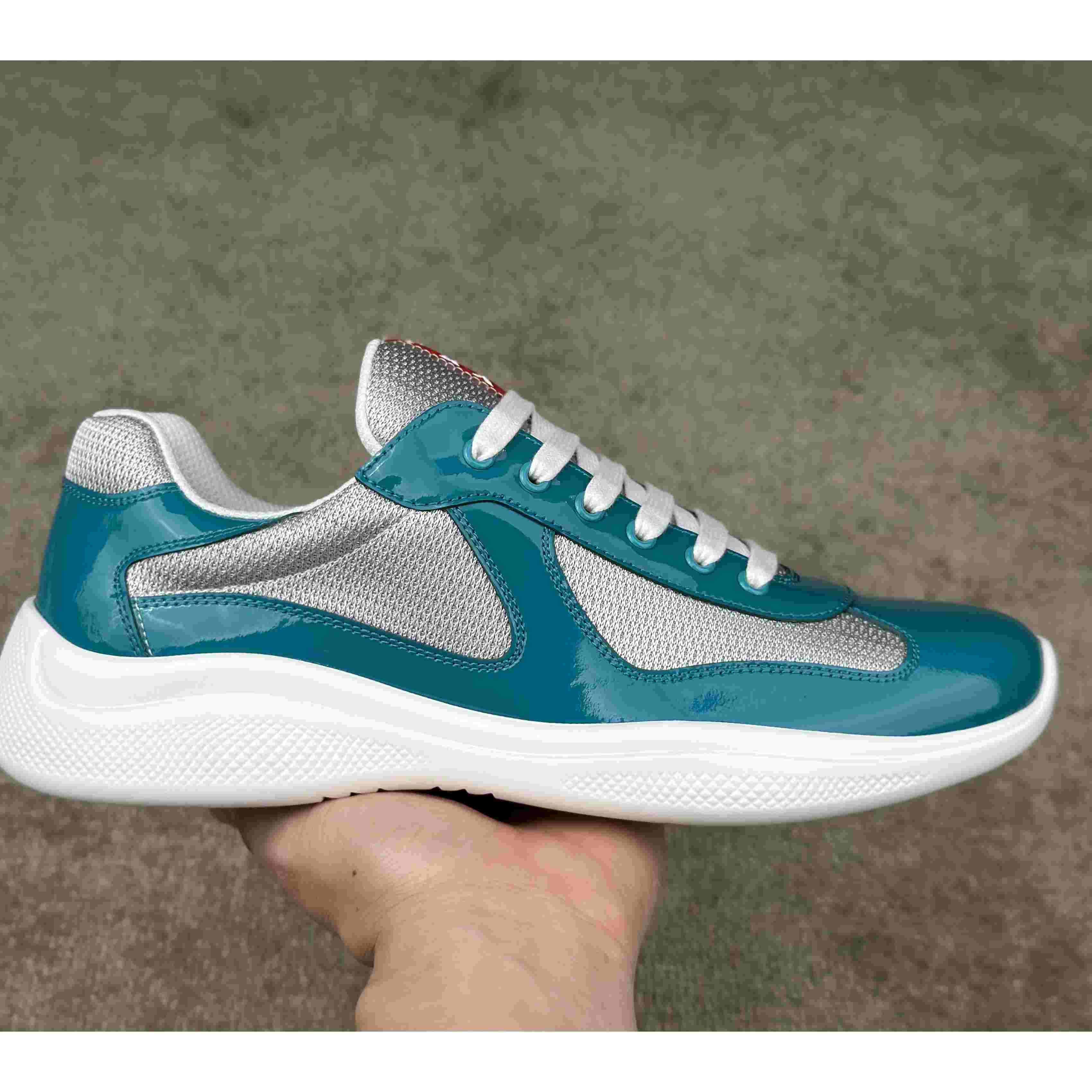 Prada America's Cup Patent Leather And Bike Fabric Sneakers - DopestKickz