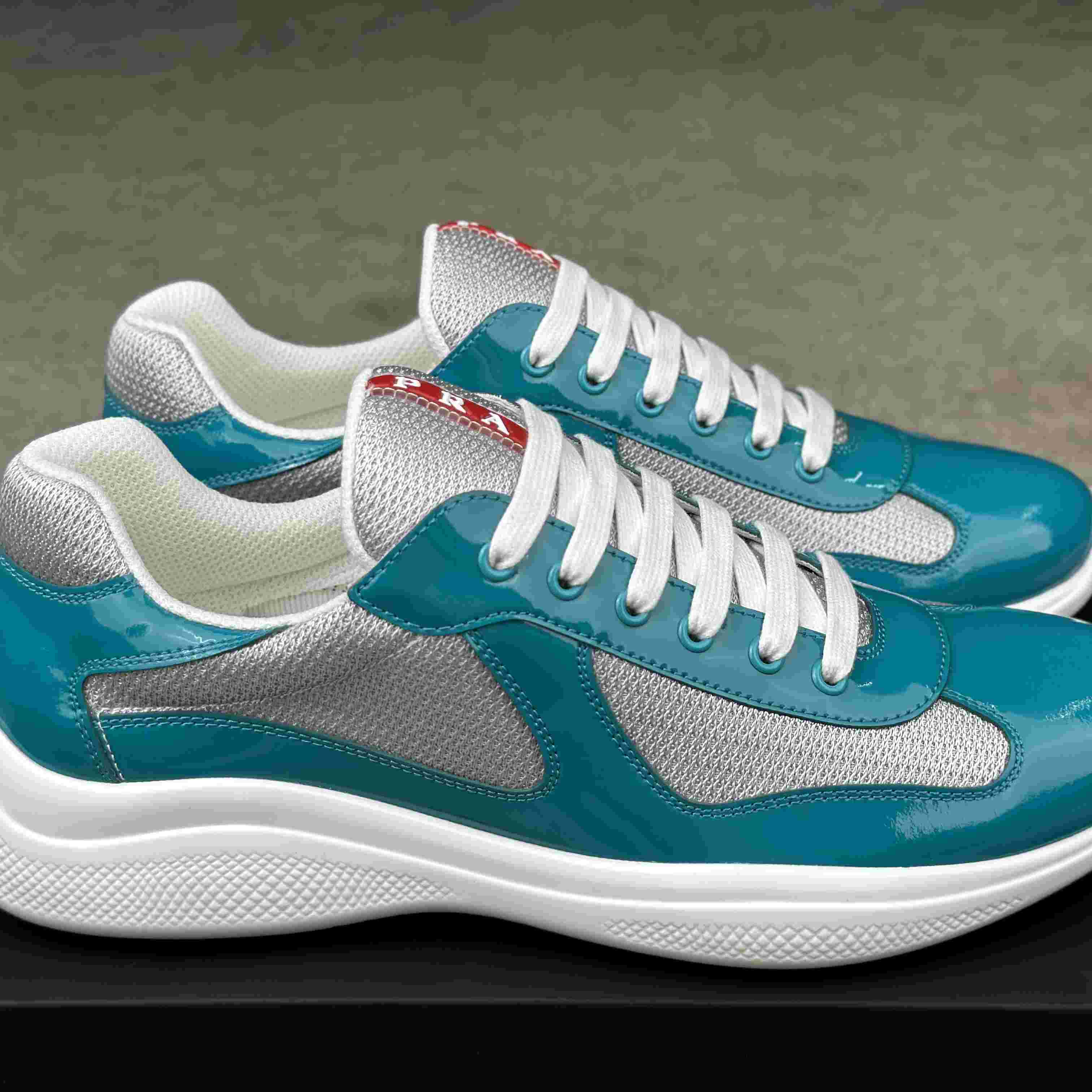 Prada America's Cup Patent Leather And Bike Fabric Sneakers - DopestKickz