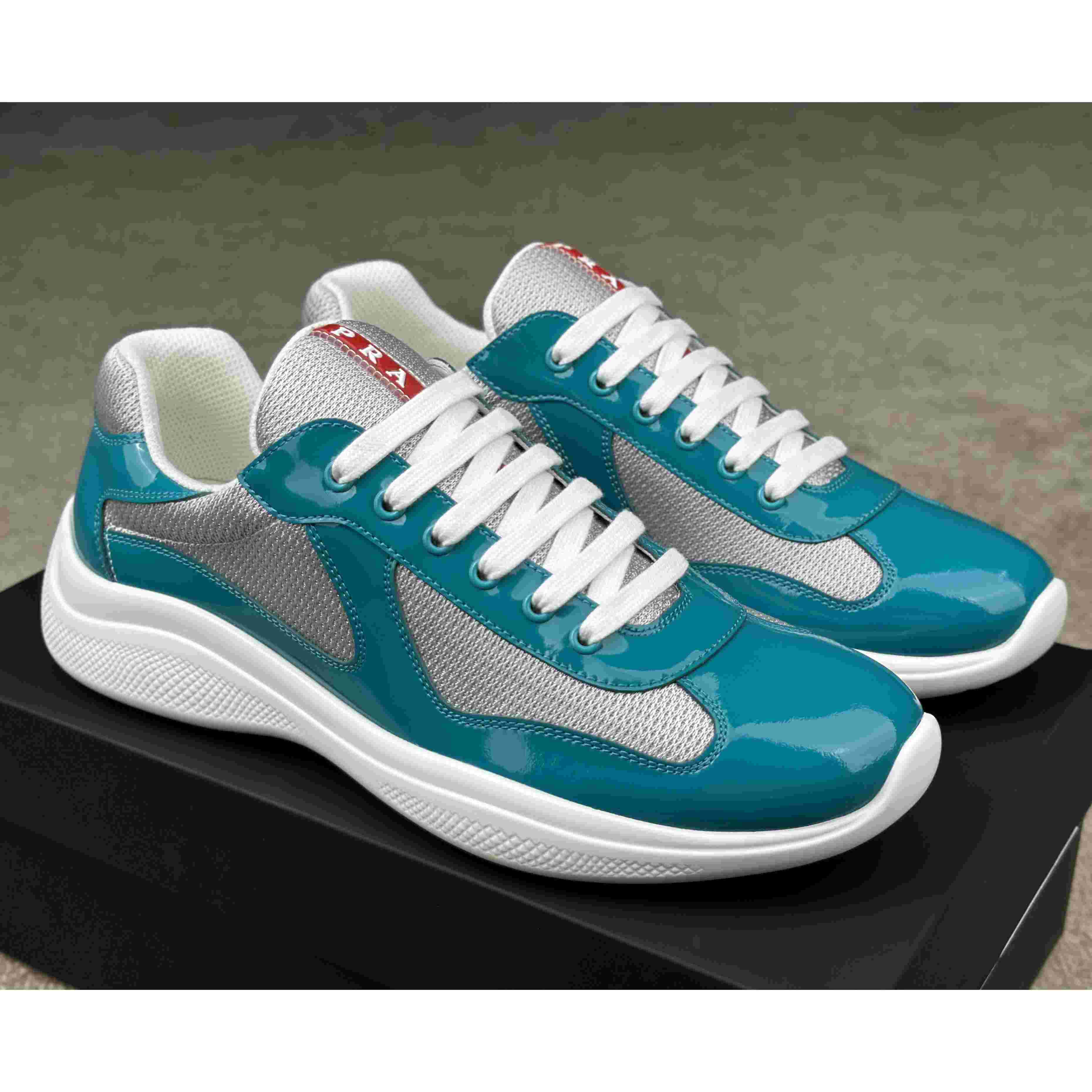 Prada America's Cup Patent Leather And Bike Fabric Sneakers - DopestKickz