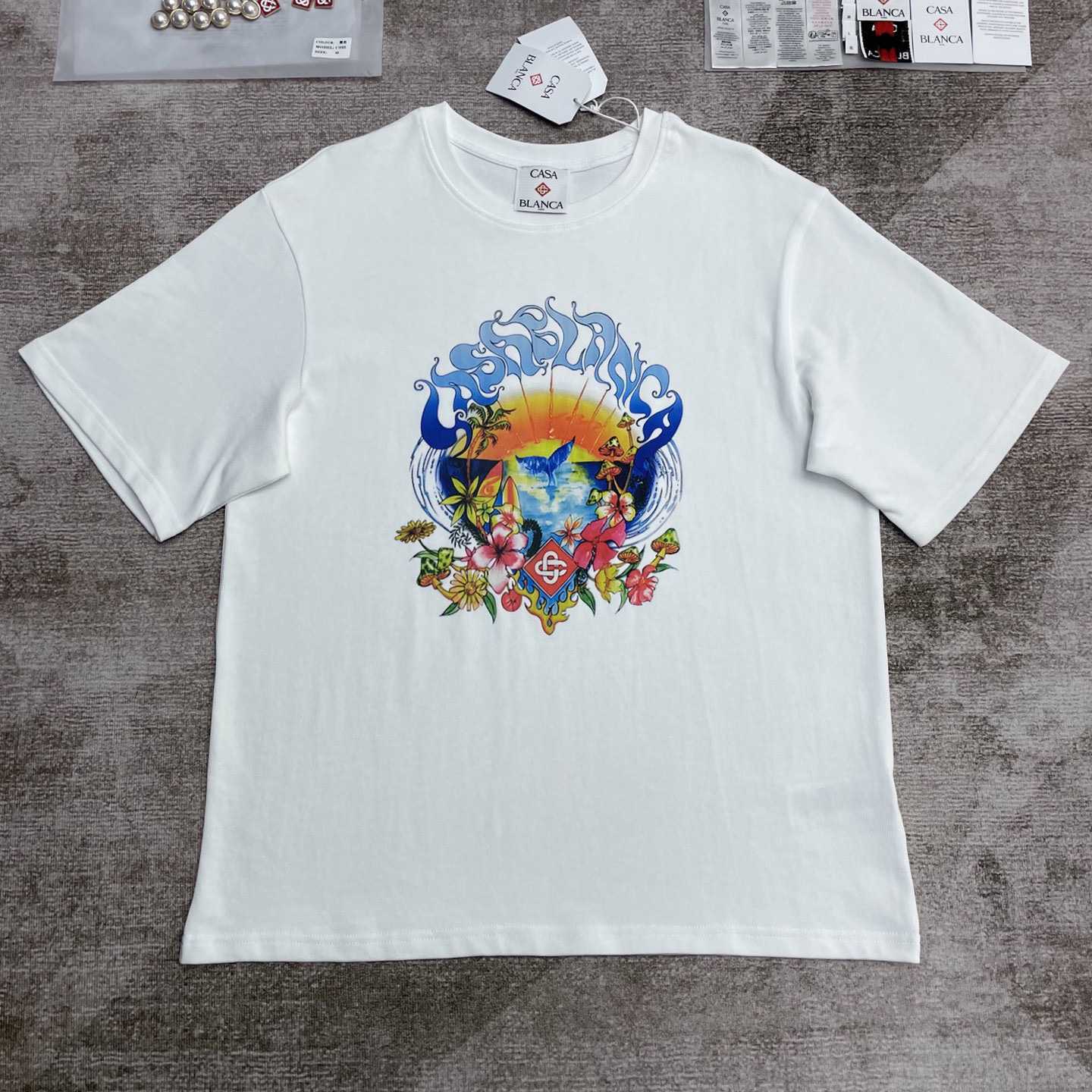 Casablanca Surf Trip Printed Tee - White  C996 - DopestKickz