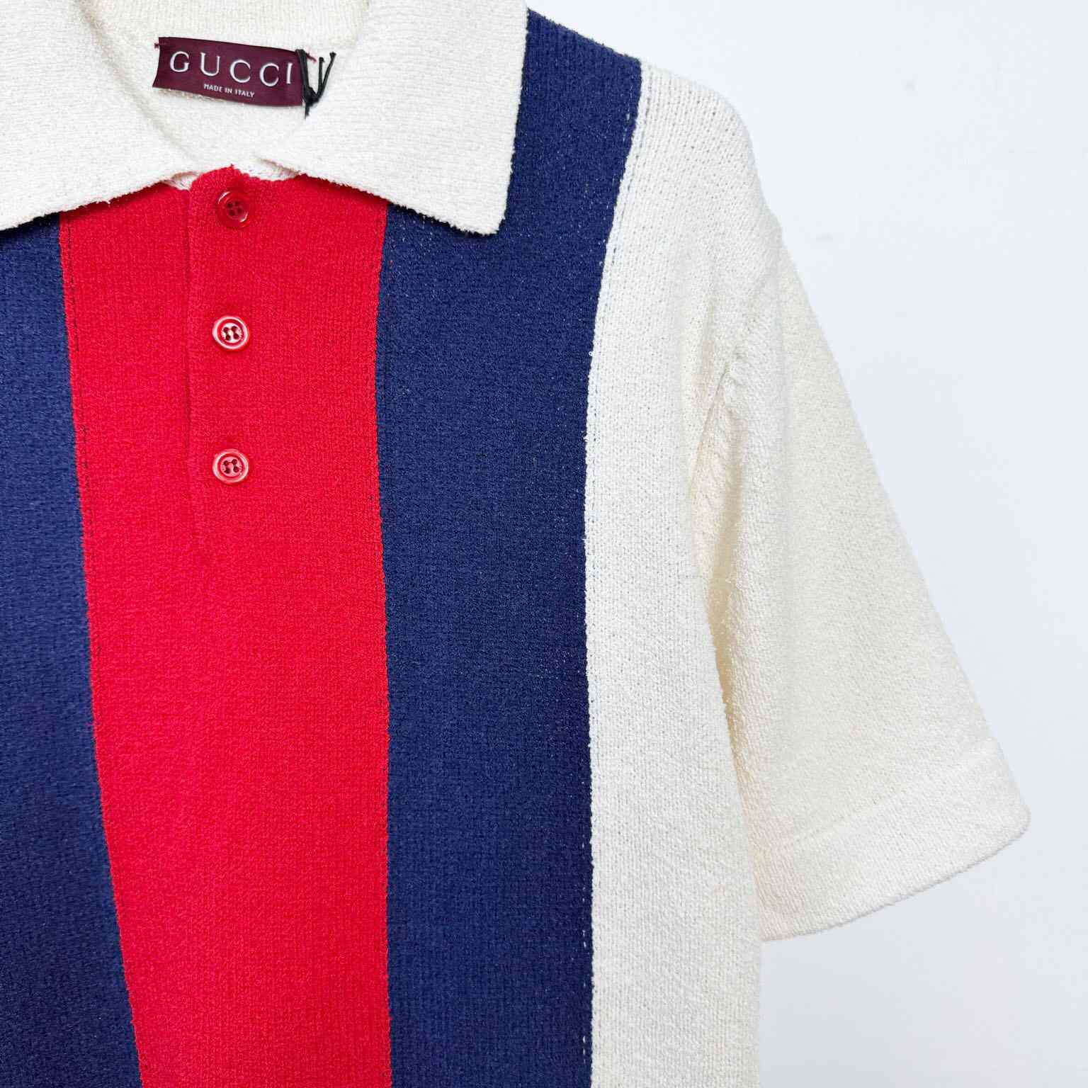 Gucci Cotton Blend Terry Knit Polo Shirt  - DopestKickz