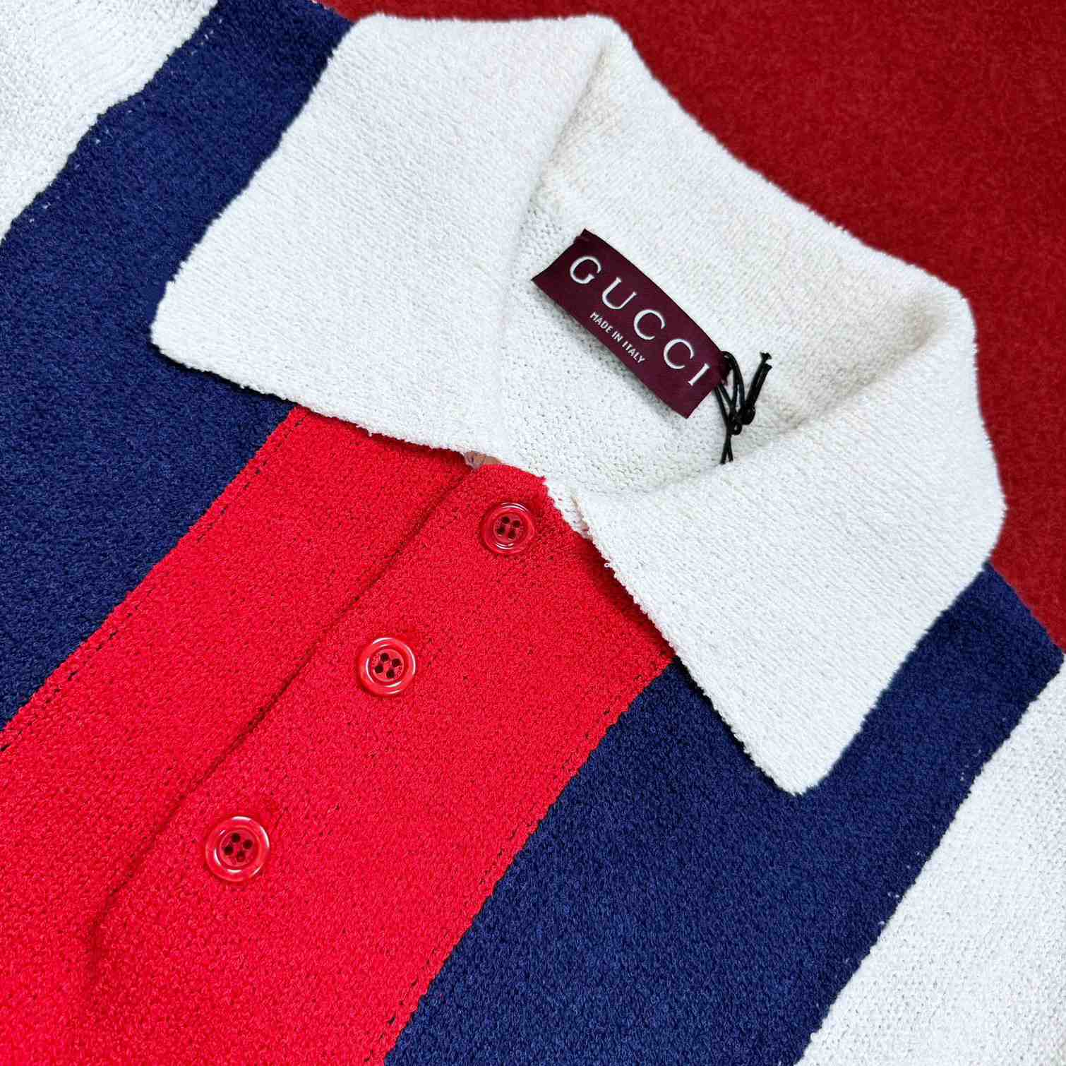 Gucci Cotton Blend Terry Knit Polo Shirt  - DopestKickz