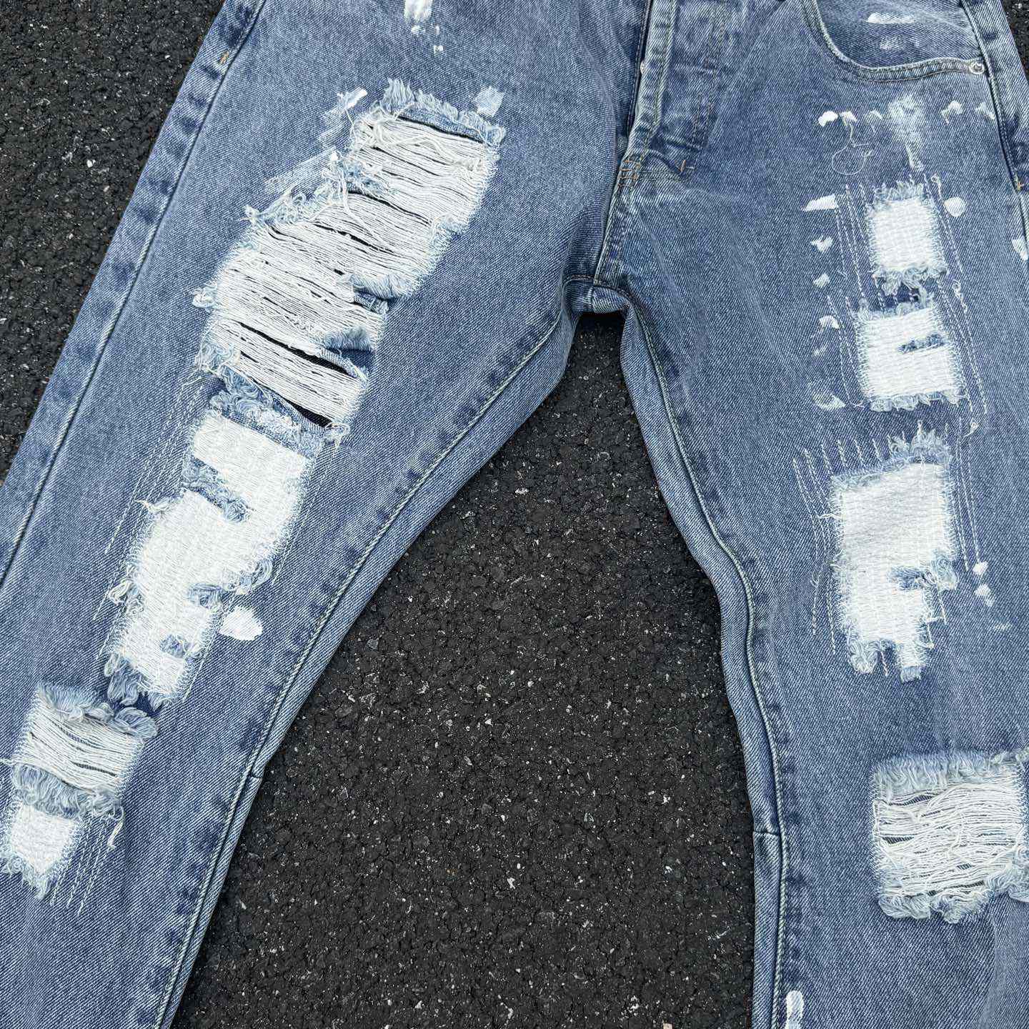 Gallery Dept. Ripped Denim Flared Pants - DopestKickz