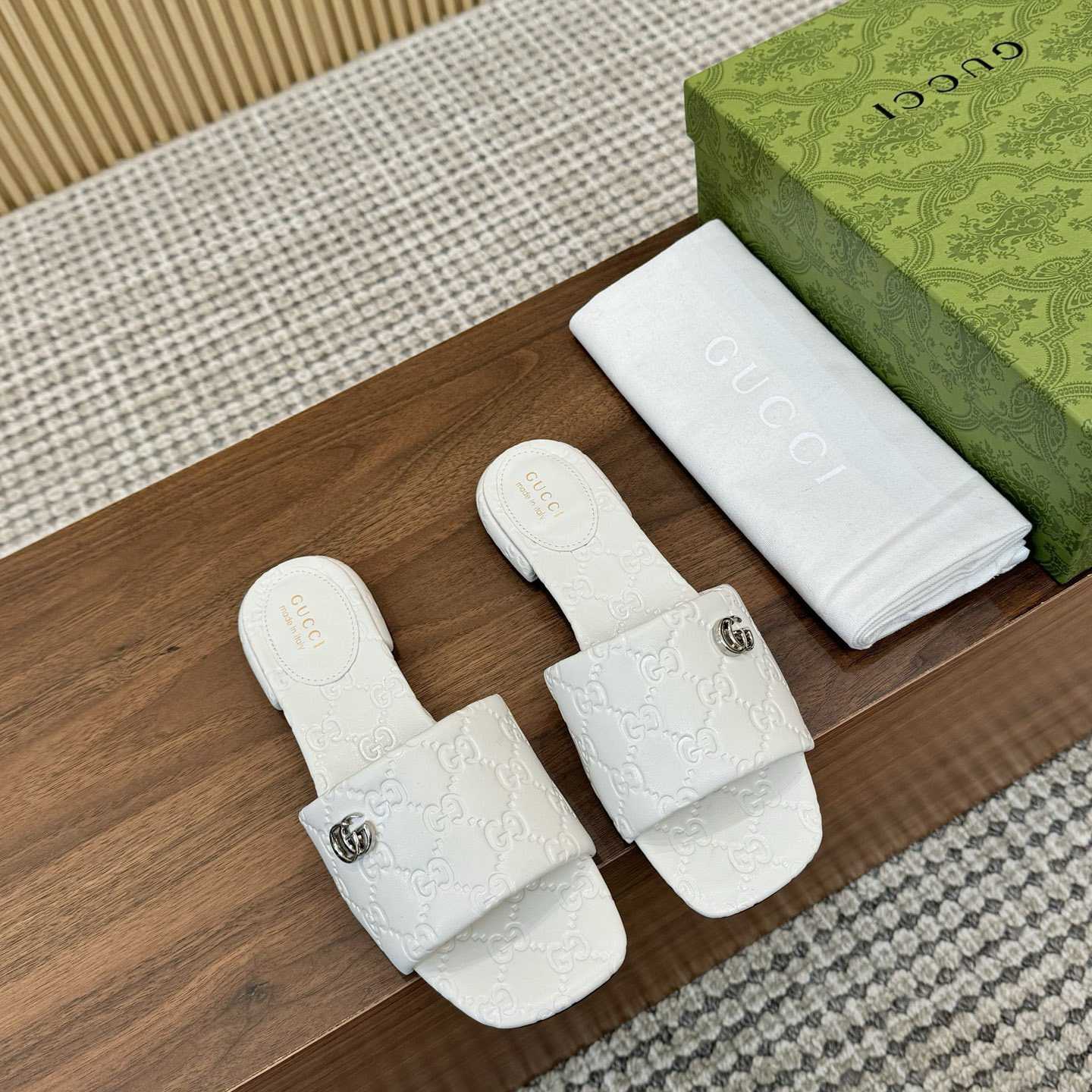 Gucci Women's Slide Sandal With Double G - DopestKickz