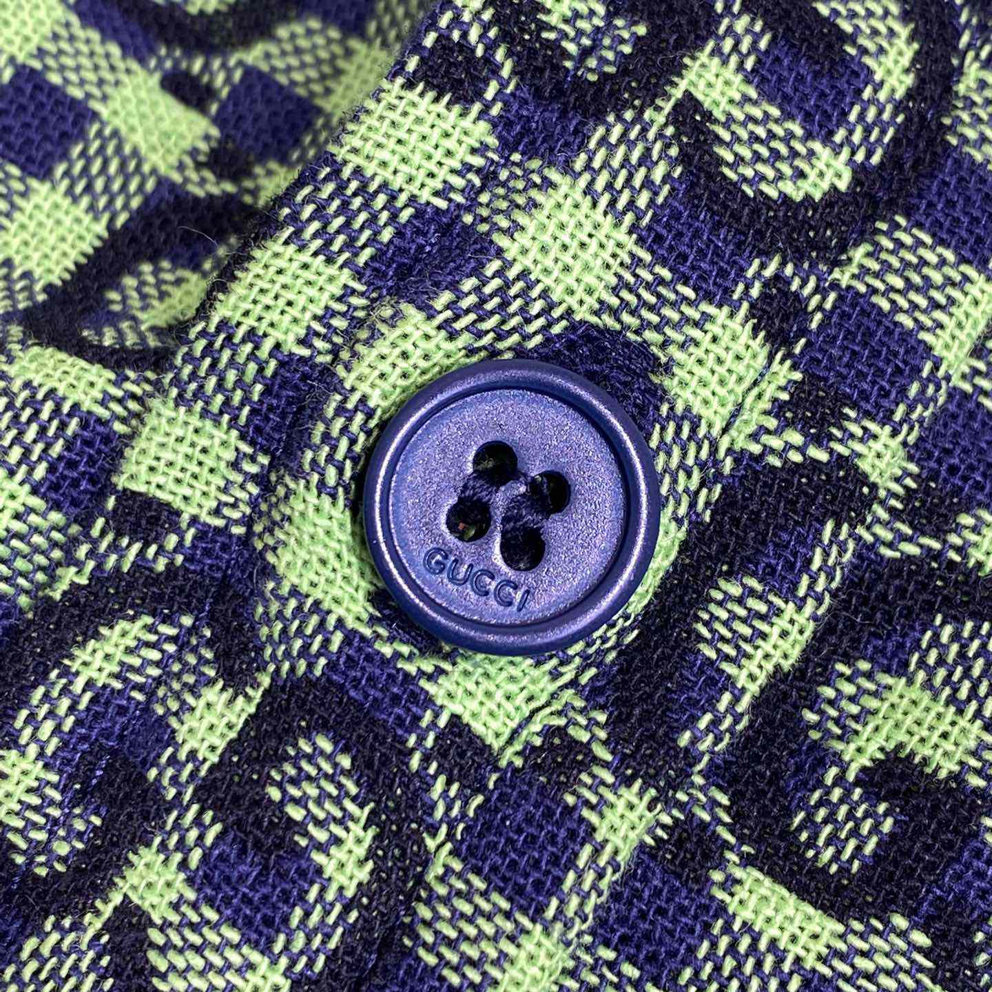 Gucci GG Gingham Cotton Wool Jacket - DopestKickz