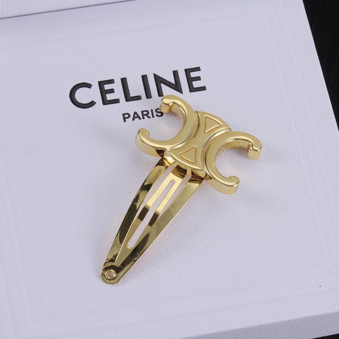 Celine Hair Clips In Brass With Gold Finish And Steel - DopestKickz