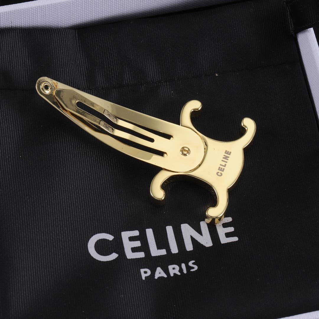 Celine Hair Clips In Brass With Gold Finish And Steel - DopestKickz