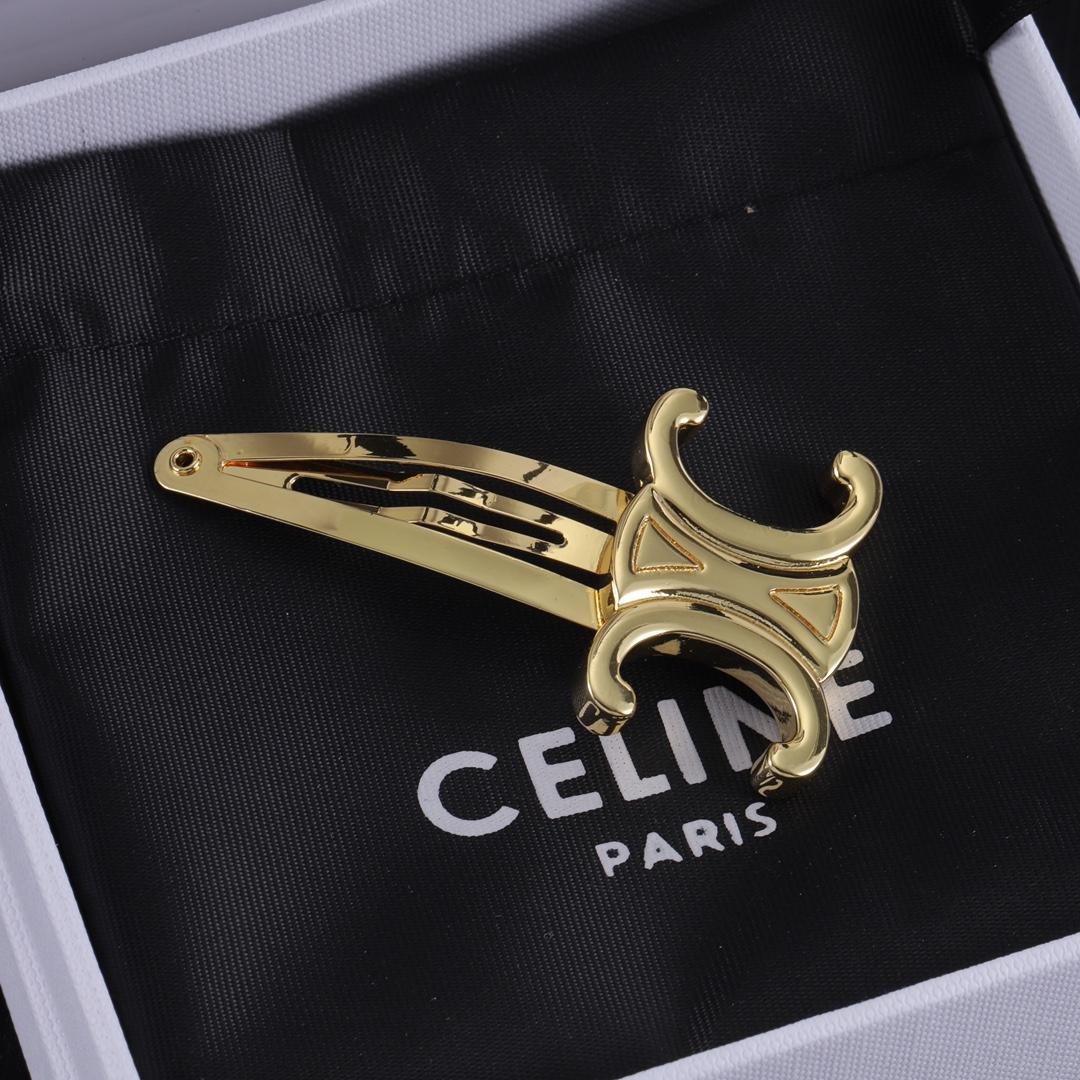 Celine Hair Clips In Brass With Gold Finish And Steel - DopestKickz