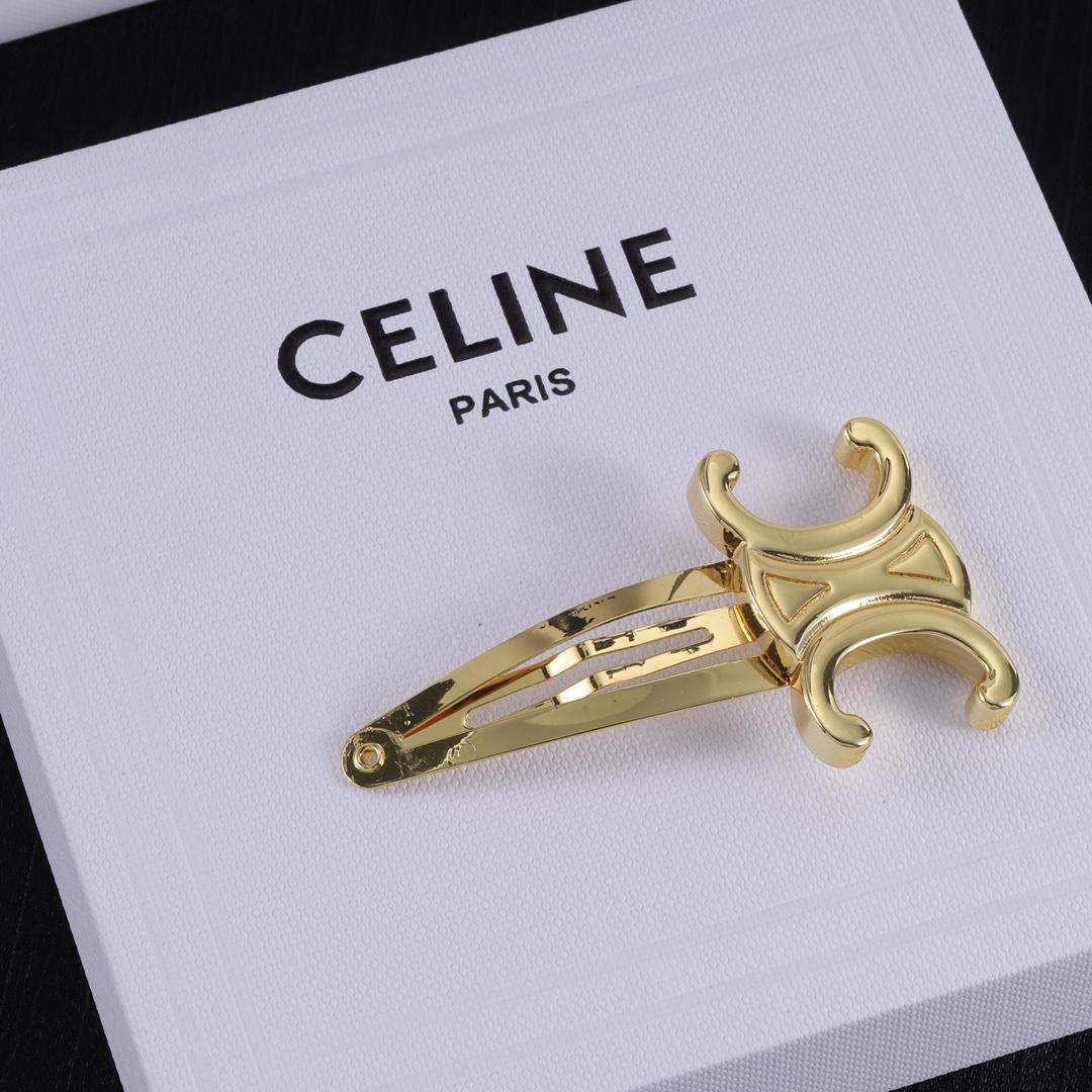 Celine Hair Clips In Brass With Gold Finish And Steel - DopestKickz